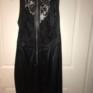 Black lace/satin mini dress